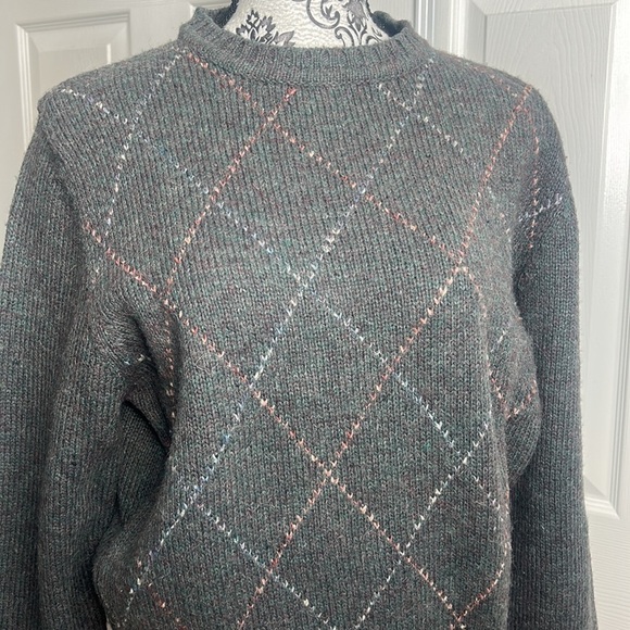 Vintage Izod Lacoste Gray Wool Blend Crew Neck Sweater M - Picture 2 of 5